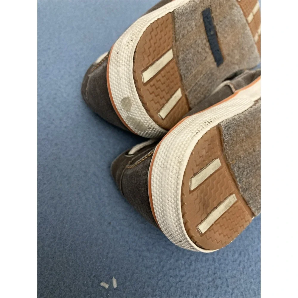 Sperry Top-Sider‎ Boys Halyard Brown Canvas 2 Eye Boat Shoes - SZ 1M